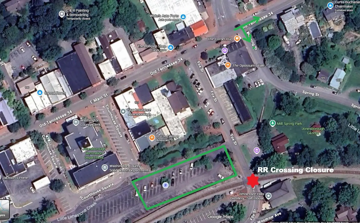 Map for Halloween Night due to road closure.